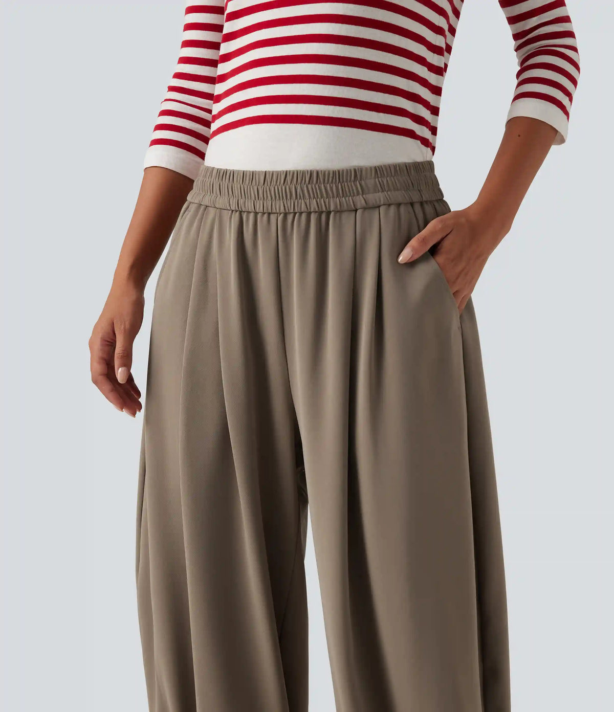 Mid Rise Casual Pants with Pockets