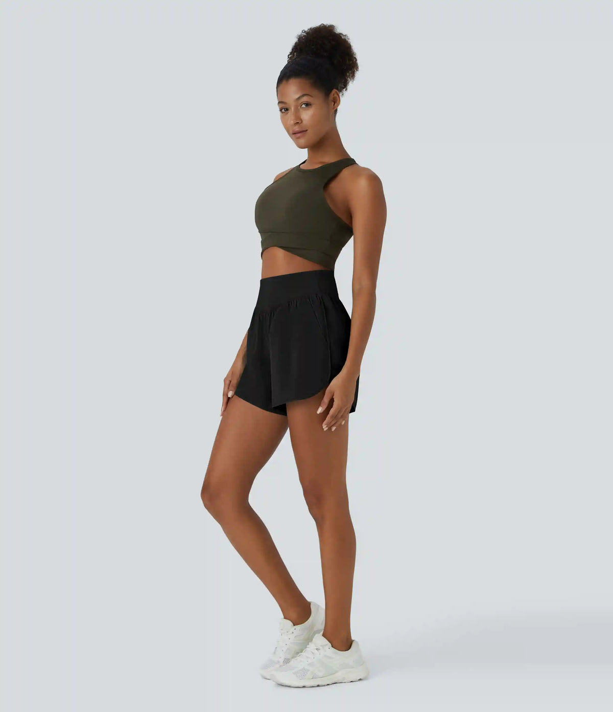 Breezeful™ High Waisted Pocket Quick Dry Casual Shorts 4"