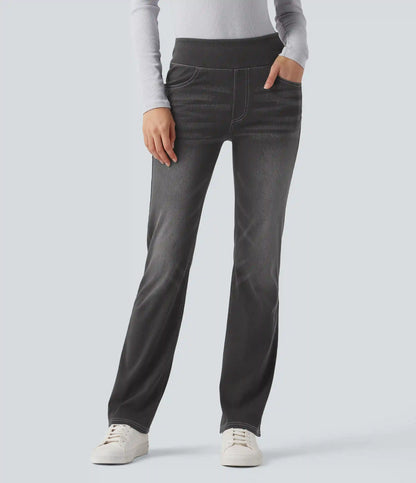 Halara Flex™ High Waisted Pockets Washed Casual Bootcut Jeans