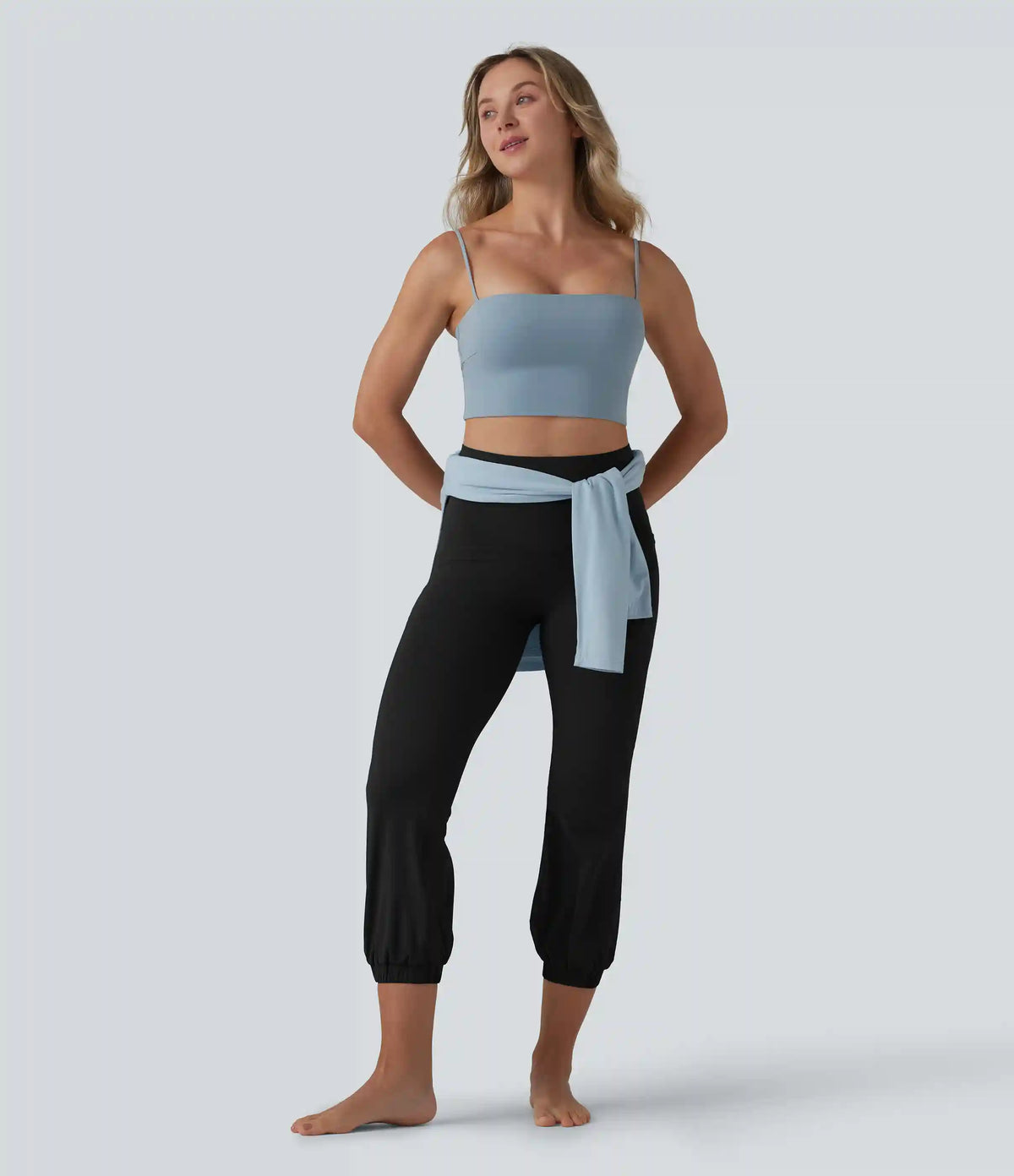 SoftlyZero™ High Waisted Tummy Control Dance Cropped Balloon Joggers with Pockets