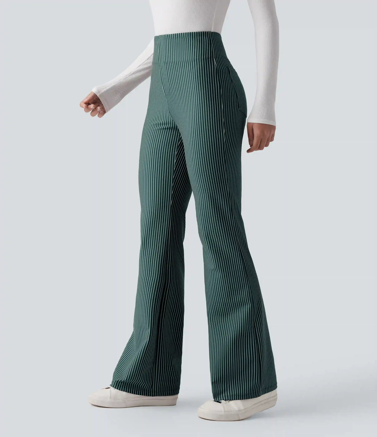 Halara Flex™ High Waisted Striped Work Flare Pants with Pockets