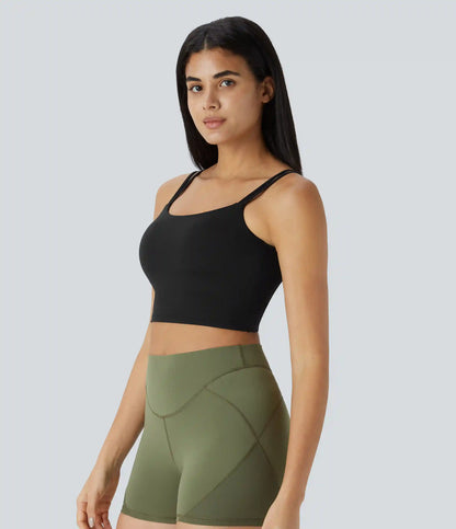 Double Straps Cropped Yoga Tank Top