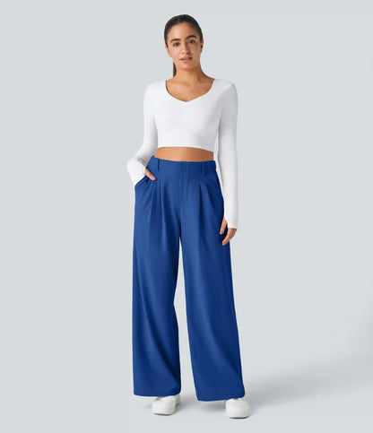 Halara Flex™ High Waisted Pocket Wide Leg Waffle Work Pants