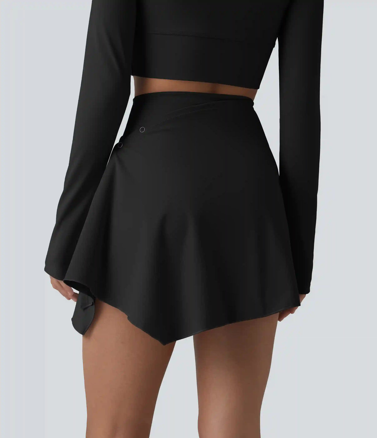 High Waisted Tummy Control 2-Piece Mini Yoga Skirt with Pockets