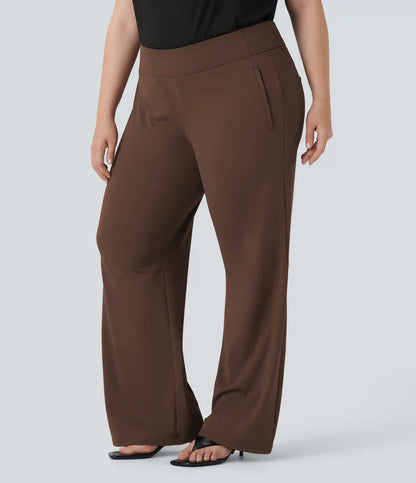 Plus Size Halara Flex™ DayStretch High Waisted Work Flare Pants with Side Zip Pockets