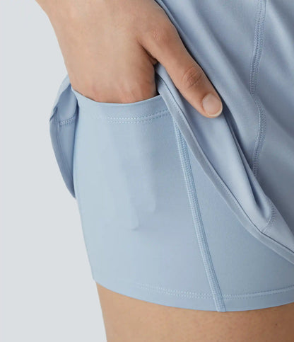 Breezeful™ Super High Waisted Curved Hem 2-in-1 Pocket Quick Dry Yoga Shorts 3.5''