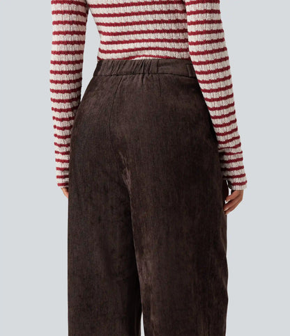 High Waisted Wide Leg Work Pants with Pockets