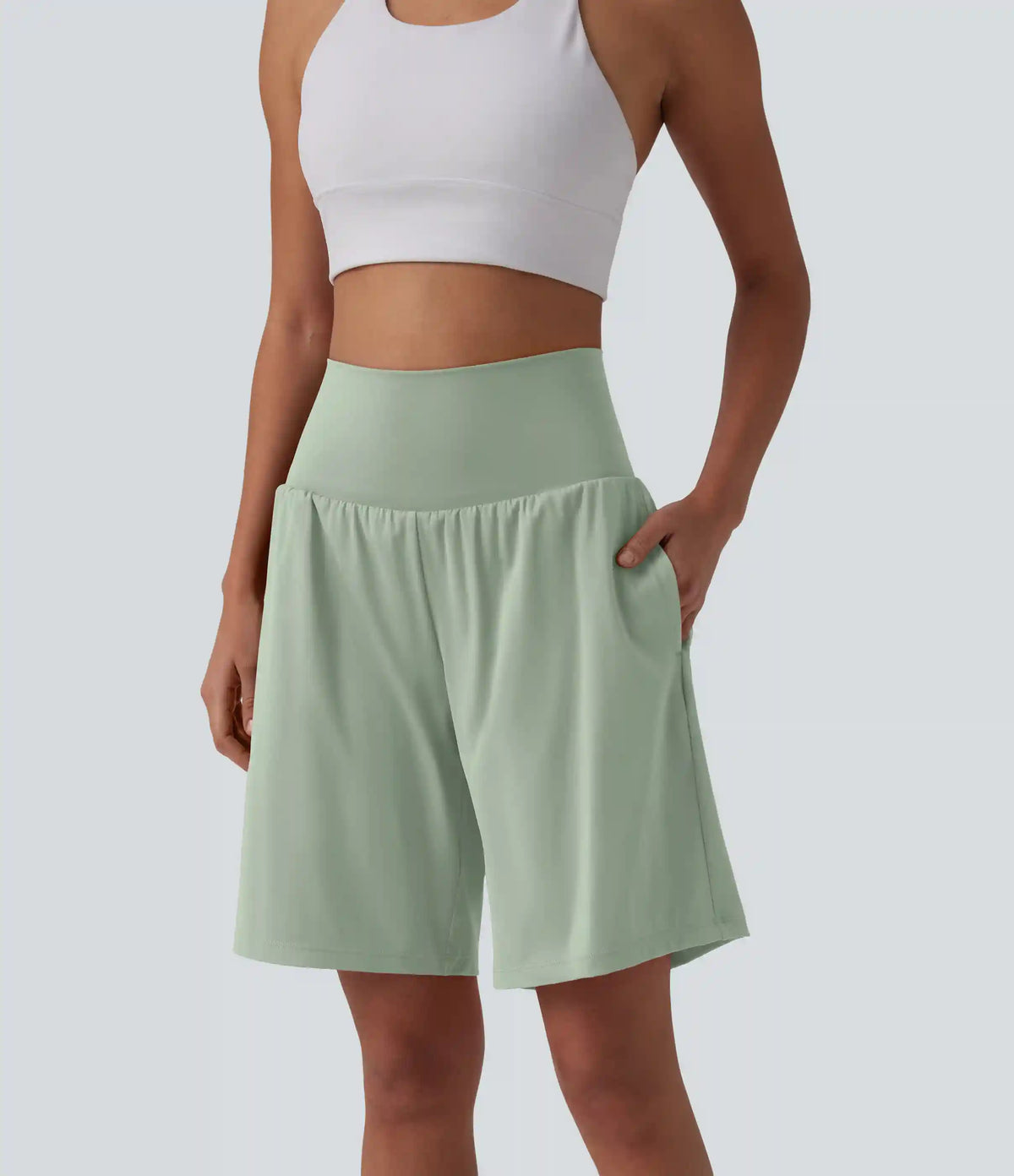 SoftlyZero™ Airy Super High Waisted 2-in-1 InstantCool Yoga Shorts 9" with Pockets