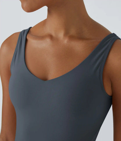 SoftlyZero™ Plush Padded V Neck Plain Tank Top