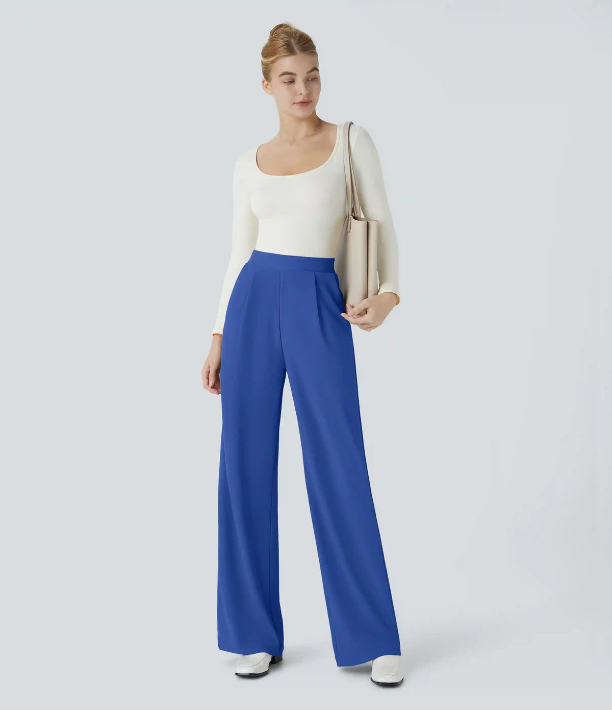 Halara Flex™ High Waisted Body Sculpt Waist-Slimming Pocket Wide Leg Micro Waffle Work Pants