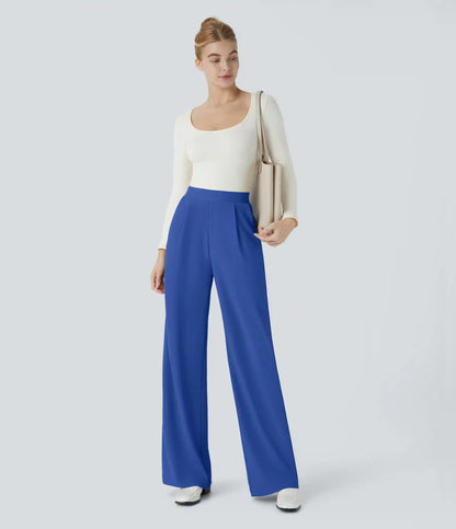Halara Flex™ High Waisted Body Sculpt Waist-Slimming Pocket Wide Leg Micro Waffle Work Pants