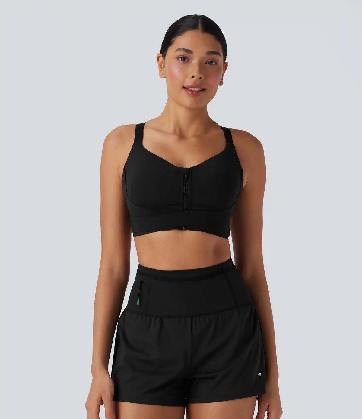 SpeedWave™ Medium Support Push Up Zipper Adjustable Buckle Quick Dry Running Sports Bra