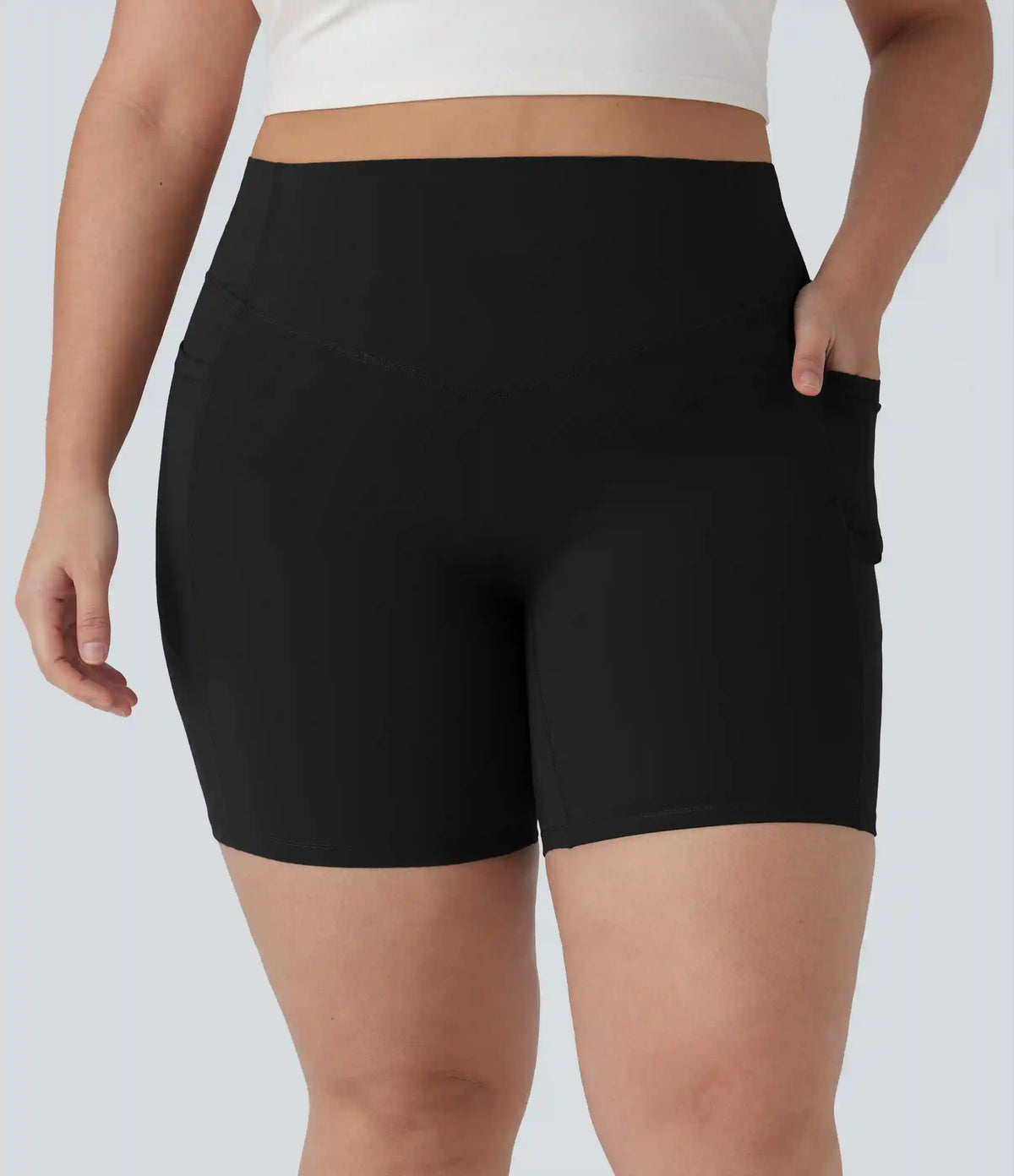 Plus Size Halara UltraSculpt™ High Waisted Scrunch Butt Lifting Tummy Control Shaping Training Biker Shorts 7'' with Pockets