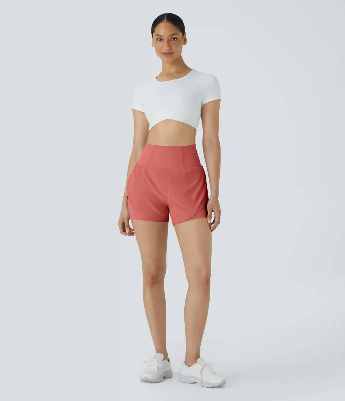 Breezeful™ Super High Waisted Curved Hem 2-in-1 Pocket Quick Dry Yoga Shorts 3.5''