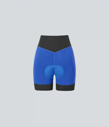 SpeedWave™ High Waisted Antislip Tummy Control Quick Dry Cycling Chamois Padded Biker Shorts 5'' with Pockets