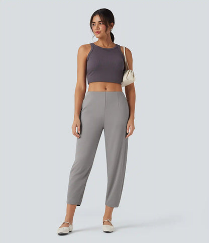 Halara Flex™ Mid Rise Tapered Crepe Work Pants with Pockets