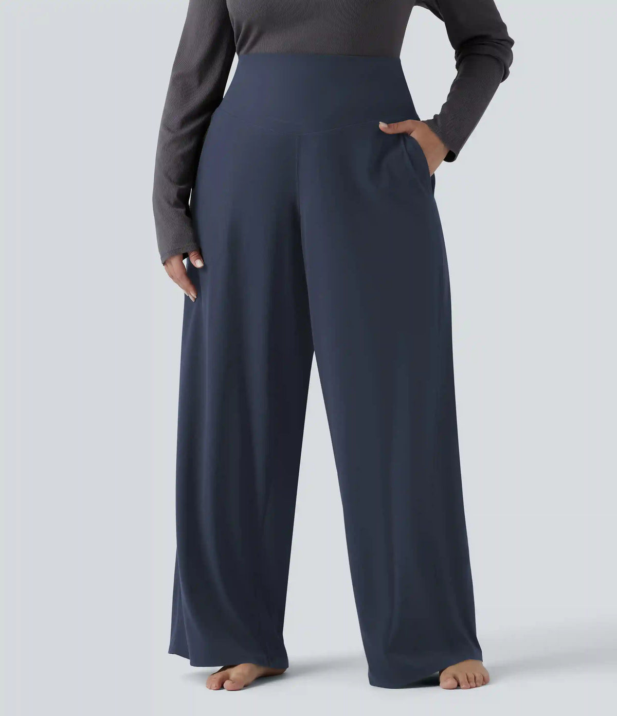 Halara UltraSculpt™ High Waisted Tummy Control Straight Leg Yoga Plus Size Pants with Pockets