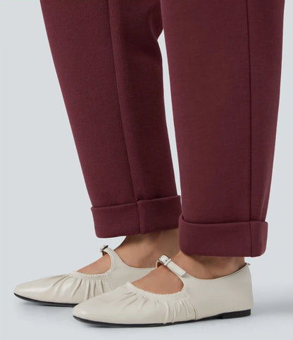 SpacerTek™ High Waisted Tapered Casual Pants with Pockets