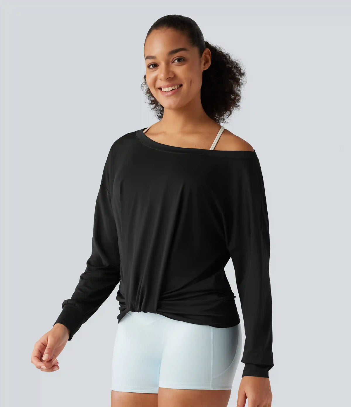 Long Sleeve Ruched Yoga Sports Top