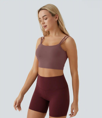 Double Straps Cropped Yoga Tank Top