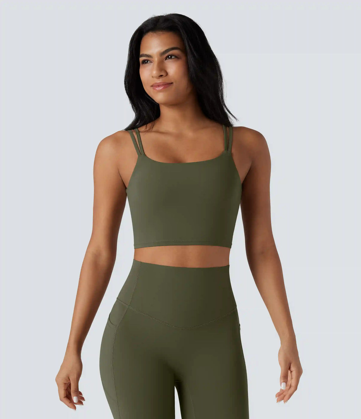 Halara UltraSculpt™ Double Straps Twisted Backless Cropped Yoga Tank Top