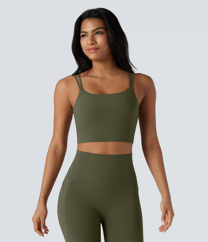 Halara UltraSculpt™ Double Straps Twisted Backless Cropped Yoga Tank Top