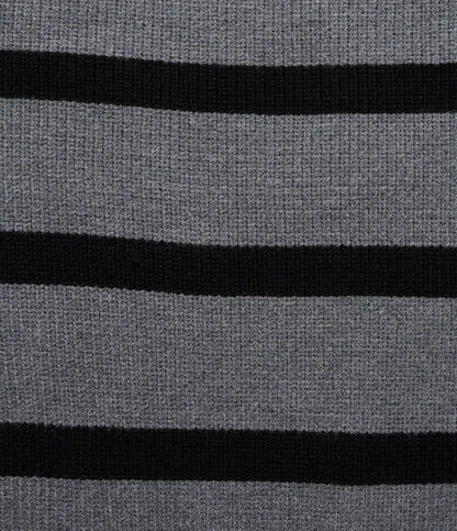Round Neck Cold Shoulder Long Sleeve Stripe Work Sweater