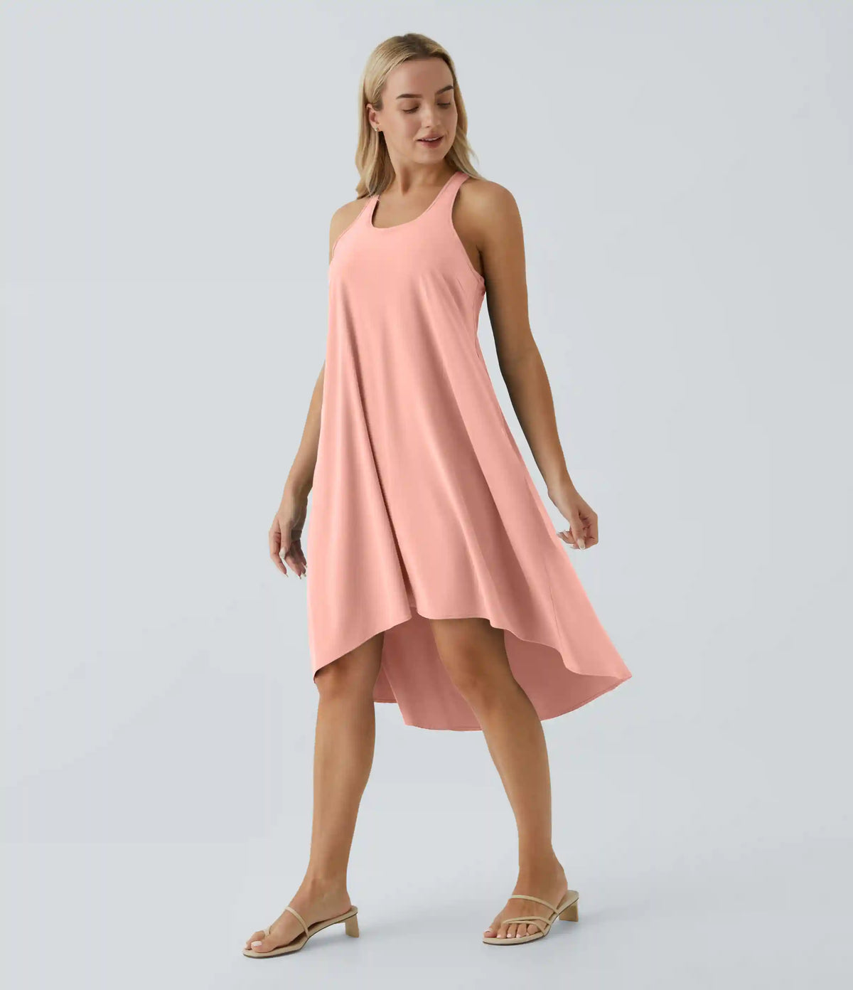 Breezeful™ RacerPocket High Low Flowy Midi Quick Dry Casual Dress