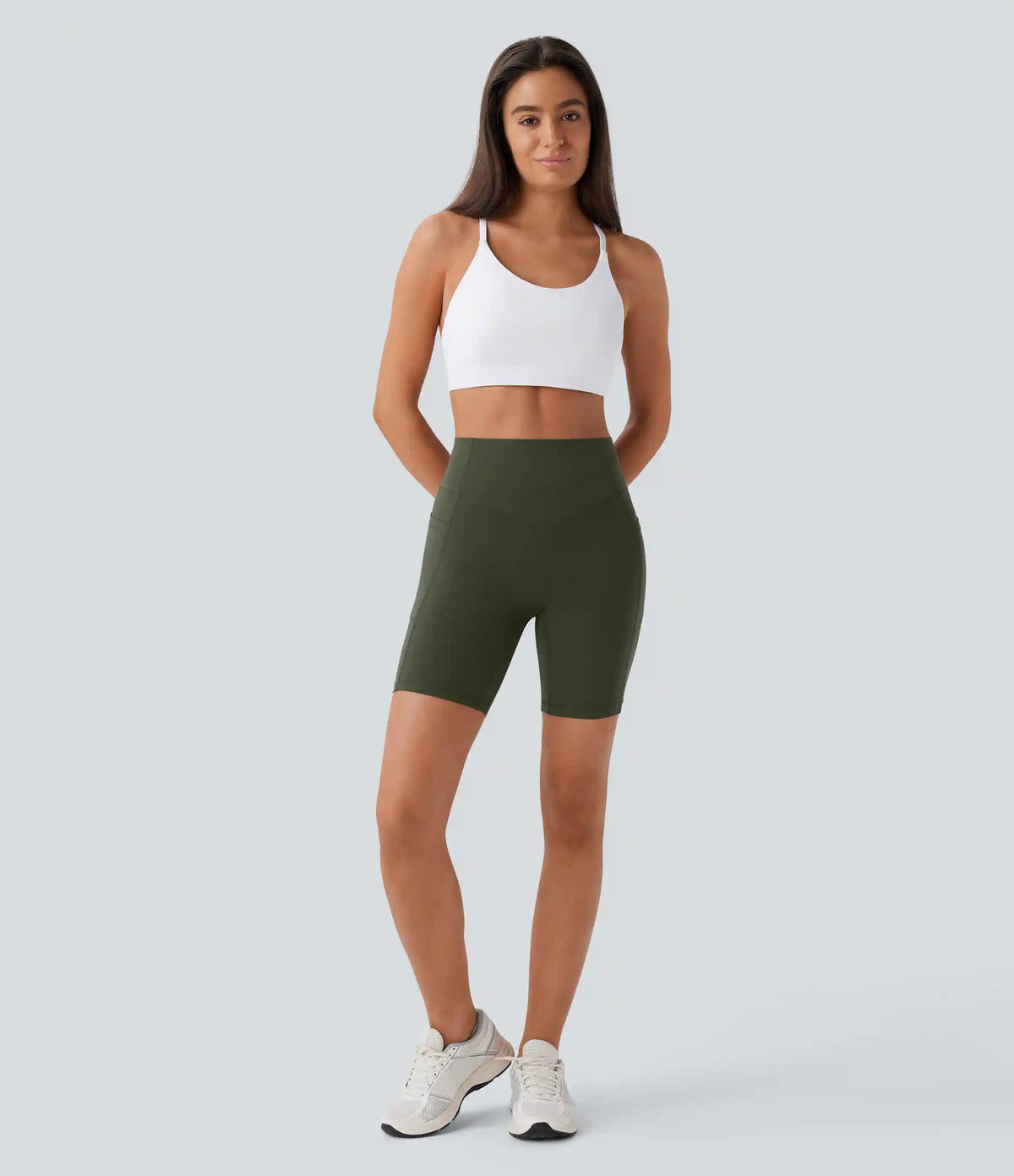 Halara UltraSculpt™ High Waisted Scrunch Butt Lifting Tummy Control Side Pocket Shaping Workout Biker Shorts 7''