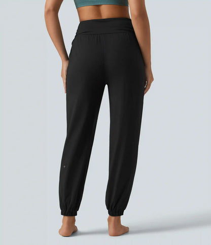 High Waisted Ruched Running Joggers with Pockets