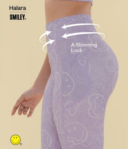 Halara X Smiley® Halara UltraSculpt™ High Waisted Scrunch Butt Lifting Tummy Control Bootcut Training Leggings with Pockets