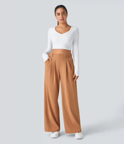 Halara Flex™ High Waisted Pocket Wide Leg Waffle Work Pants