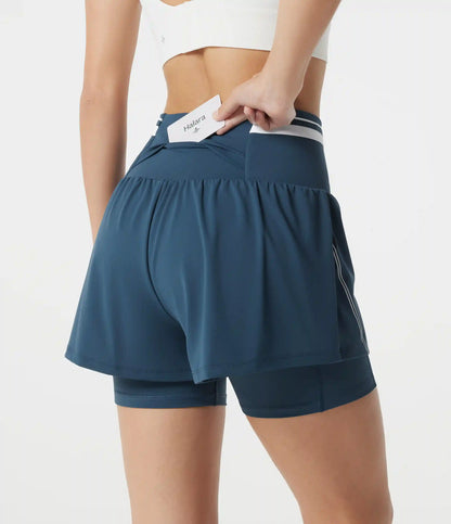 SoftlyZero™ Airy Reflective Super High Waisted Tummy Control 2-in-1 Cool Touch Workout Shorts 5'' with Pockets