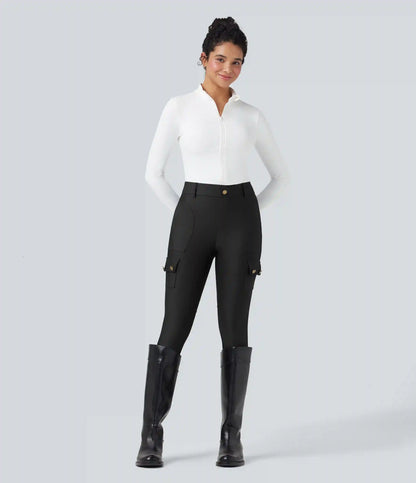 High Waisted Sheen 7/8 Leggings with Pockets