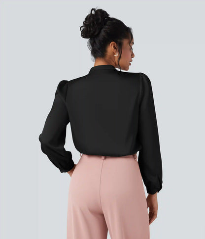 Tie Front Long Sleeve Work Shirt