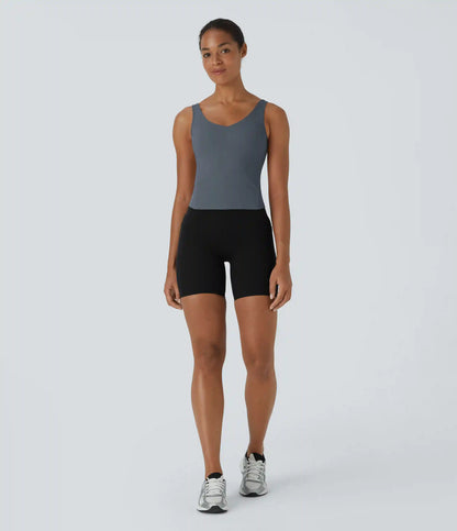 SoftlyZero™ Plush Padded V Neck Plain Tank Top