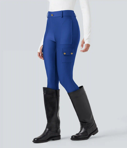 High Waisted Sheen 7/8 Leggings with Pockets