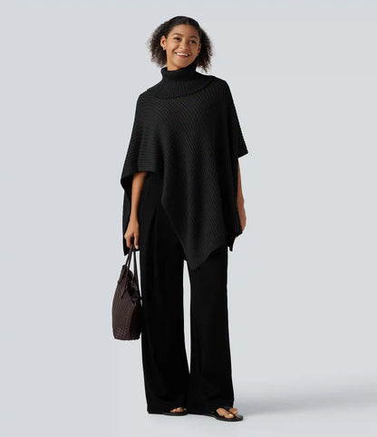 High Neck Batwing Half Sleeve Casual Sweater