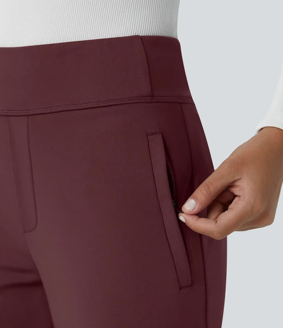 Halara Flex™ DayStretch Mid Rise Side Zipper Pocket Work Flare Pants