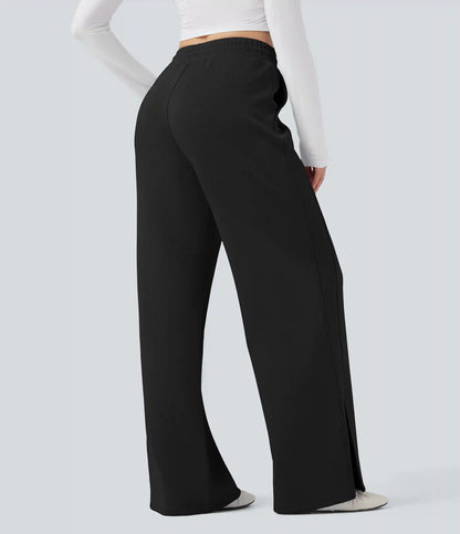 High Waisted Drawstring Casual Pants with Pockets