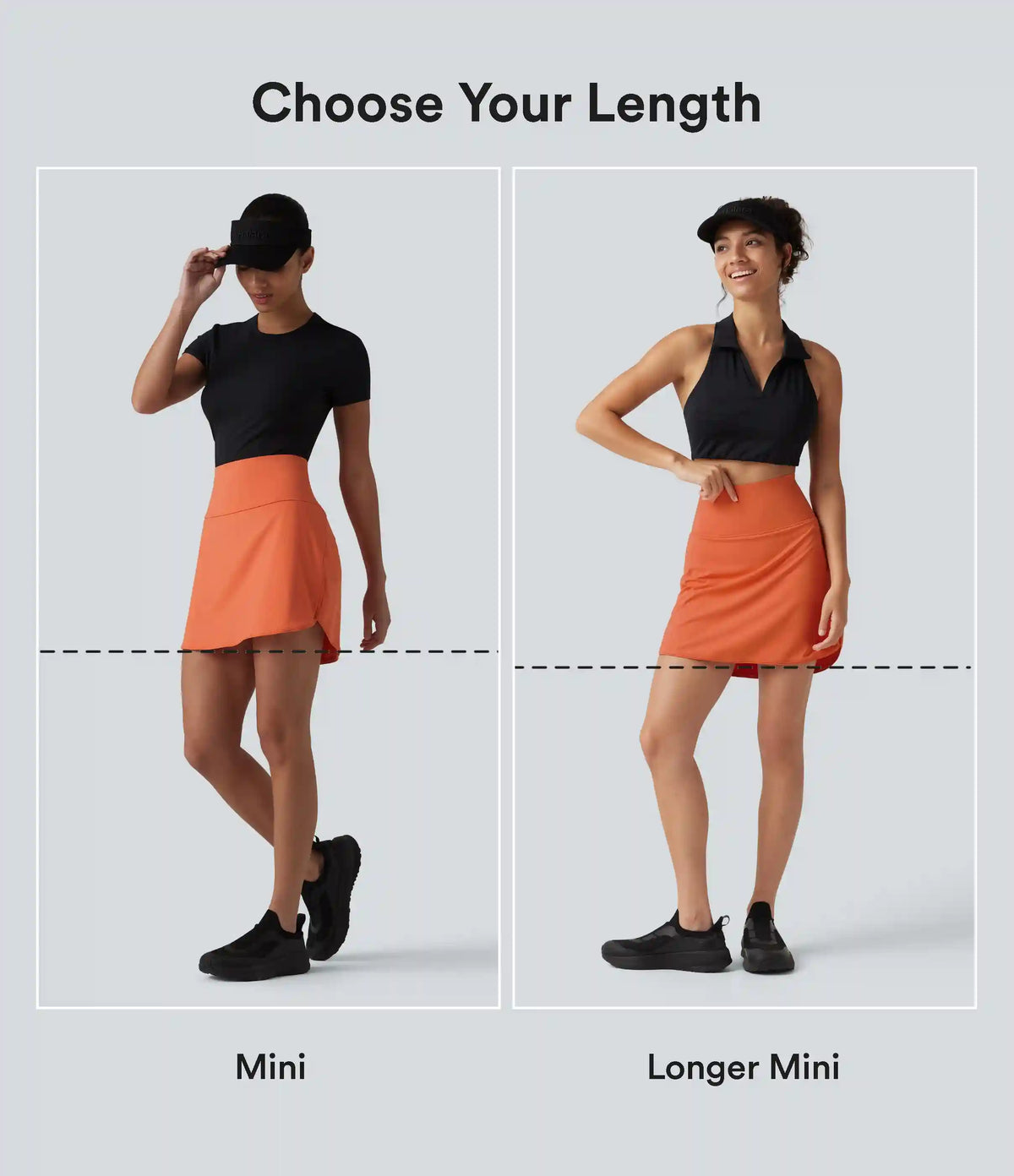 SoftlyZero™ Airy Super High Waisted Tummy Control Curved Hem 2-in-1 InstantCool Golf Mini Skirt with Pockets-Longer Length