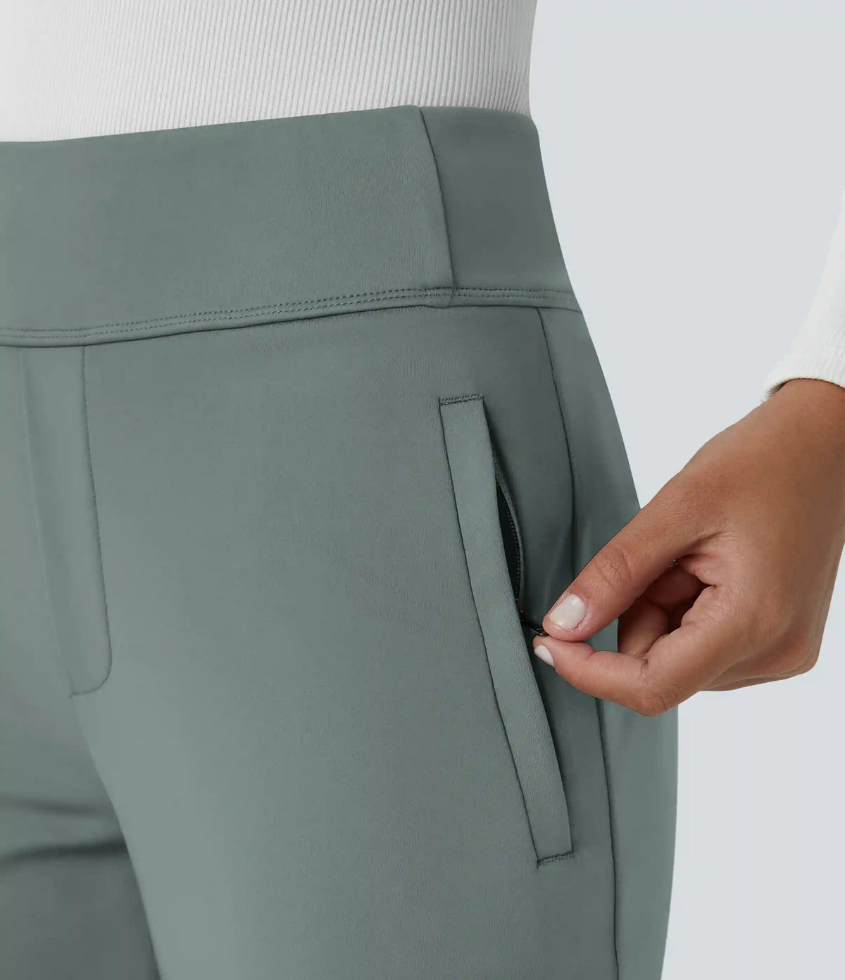 Halara Flex™ DayStretch Mid Rise Side Zipper Pocket Work Flare Pants