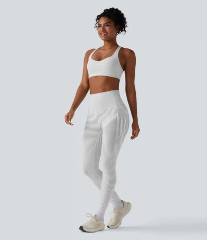 Medium Support Racerback Stripes Training Sports Bra