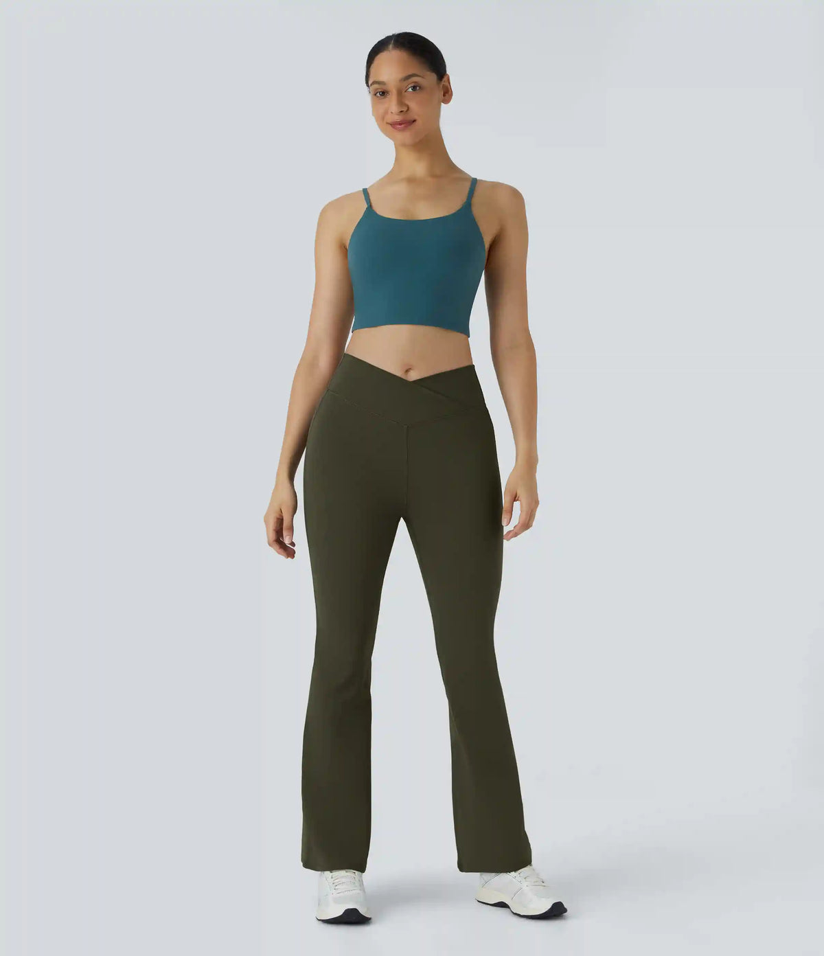 DayStretch High Waisted Crossover Flare Yoga Leggings