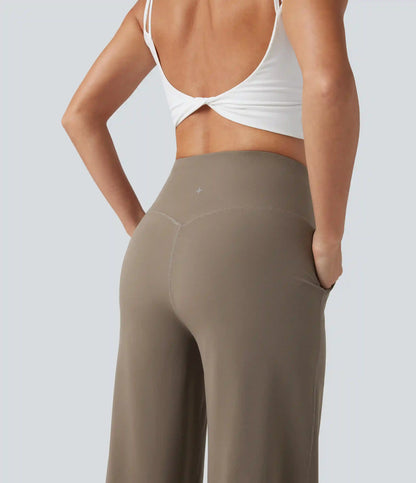Halara UltraSculpt™ High Waisted Tummy Control Wide Leg Yoga Pants with Pockets