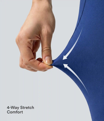 SoftlyZero™ High Waisted Crossover Pedal Pusher Yoga Leggings with Pockets