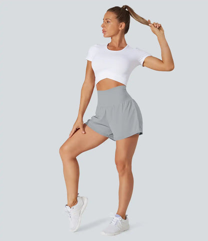 SoftlyZero™ Airy Super High Waisted 2-in-1 InstantCool Yoga Shorts with Pockets