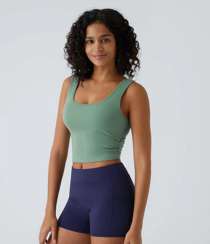 U Neck Crossover Barre Ballet Dance Tank Top A-D Cups