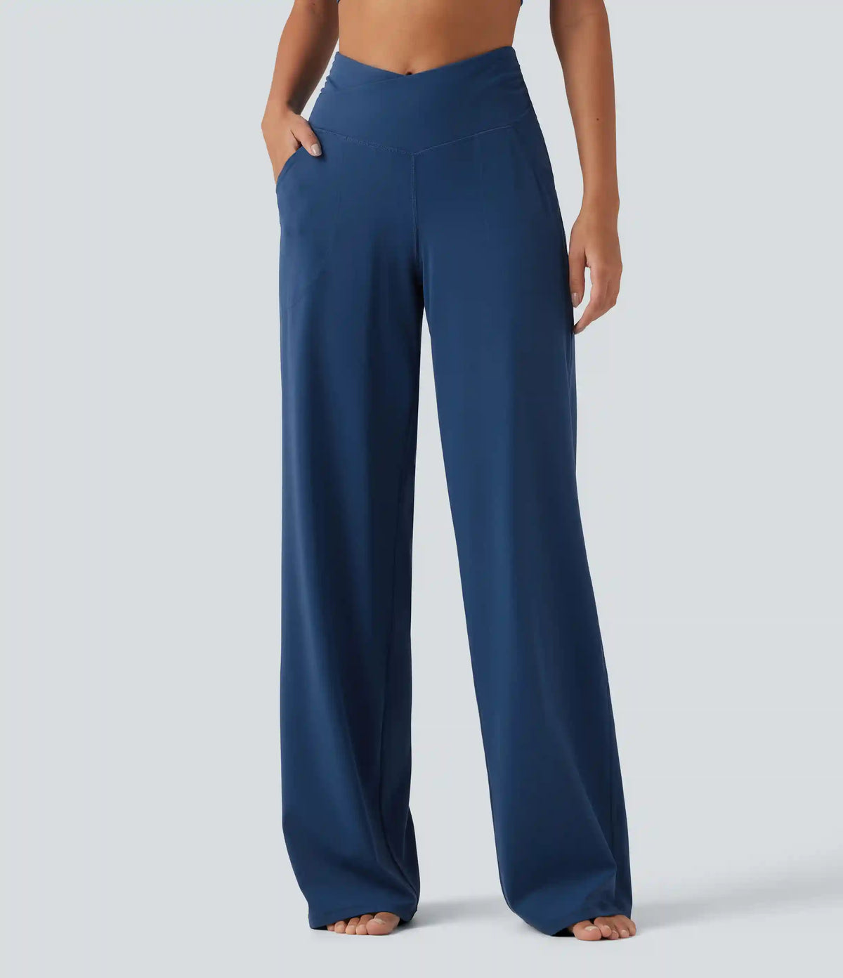 Halara UltraSculpt™ High Waisted Crossover Straight Leg Yoga Pants with Pockets