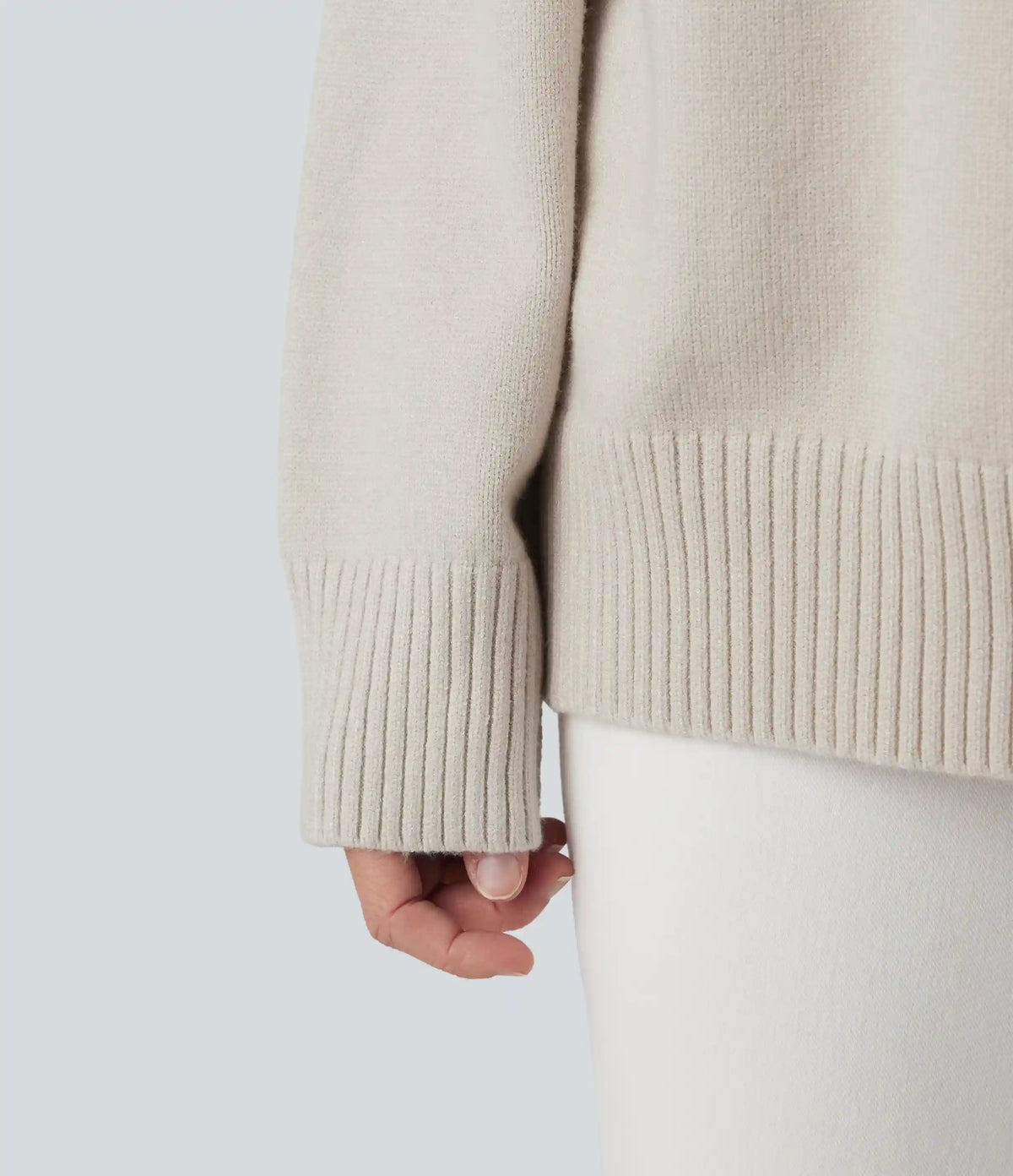 Round Neck Dropped Shoulder Long Sleeve Casual Sweater